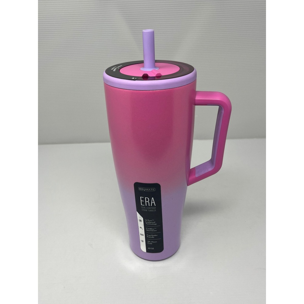 Brumate Era 40oz Leakproof Straw Tumbler Travel Mug Pink Purple Ombre BRAND NEW